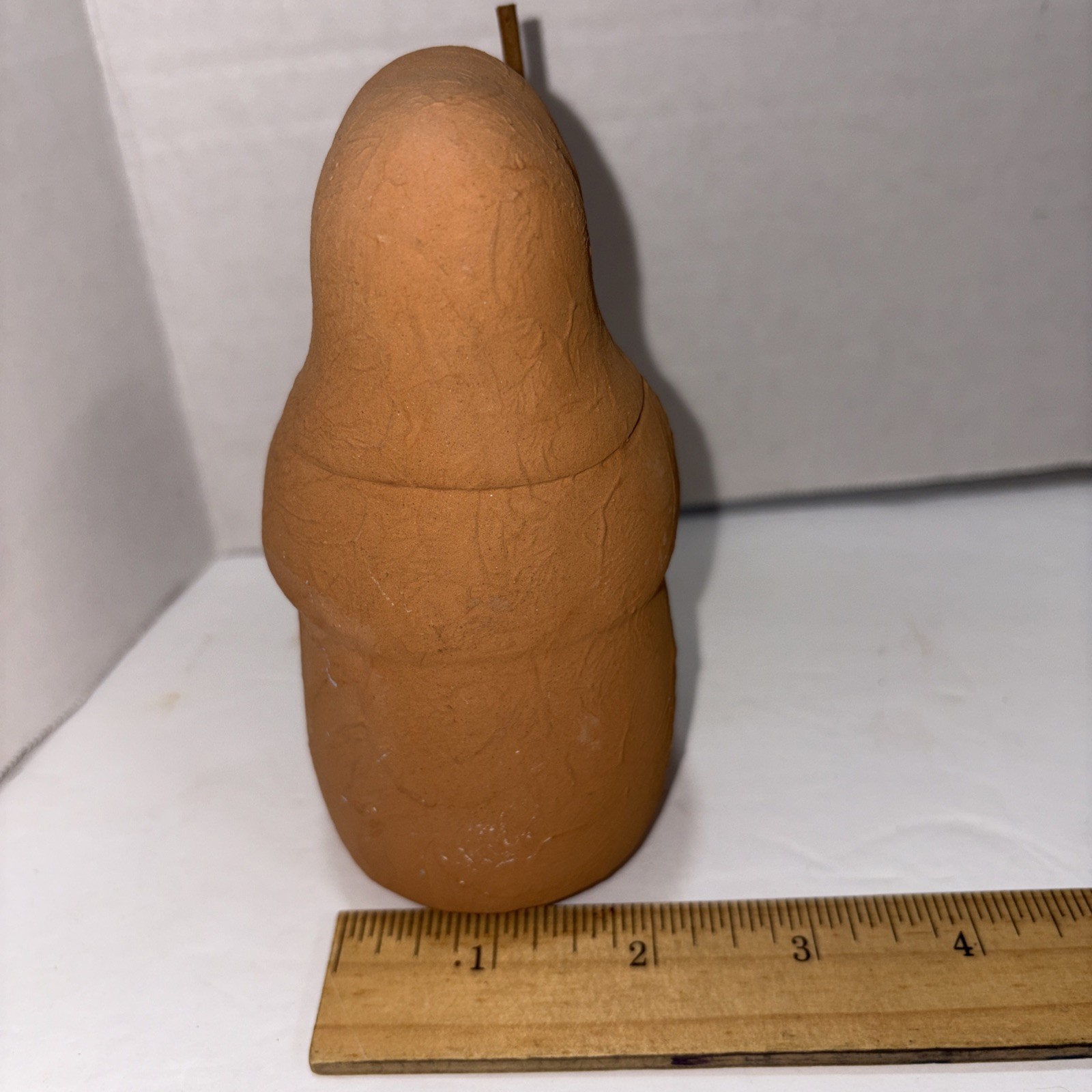 Monk Figurine Sermar Chile Terracotta Clay Folk Art Vintage Signed. G1