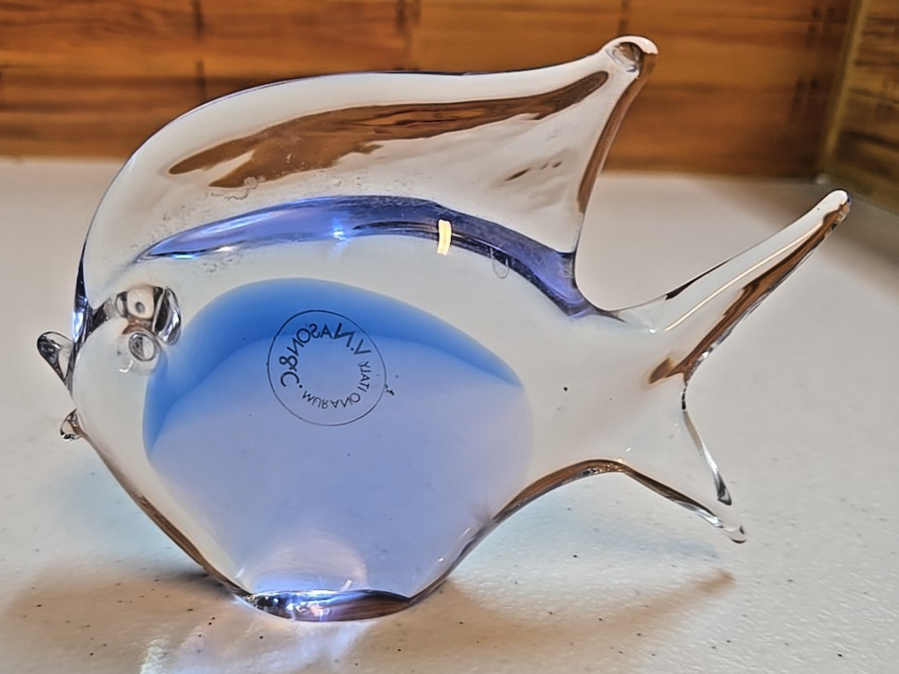 V. Nason & Co Blue Glass Fish; Murano, Italy