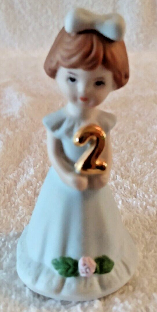 Vintage Enesco Growing Up Age 2 Birthday Girl Porcelain Figurine