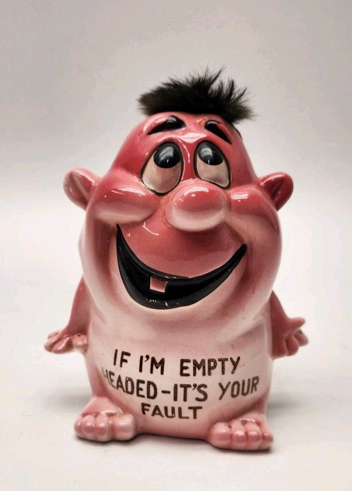 1960’s OriginJapan Kreiss Psycho Ceramics “Empty Headed” Ceramic Bank W/ Stopper
