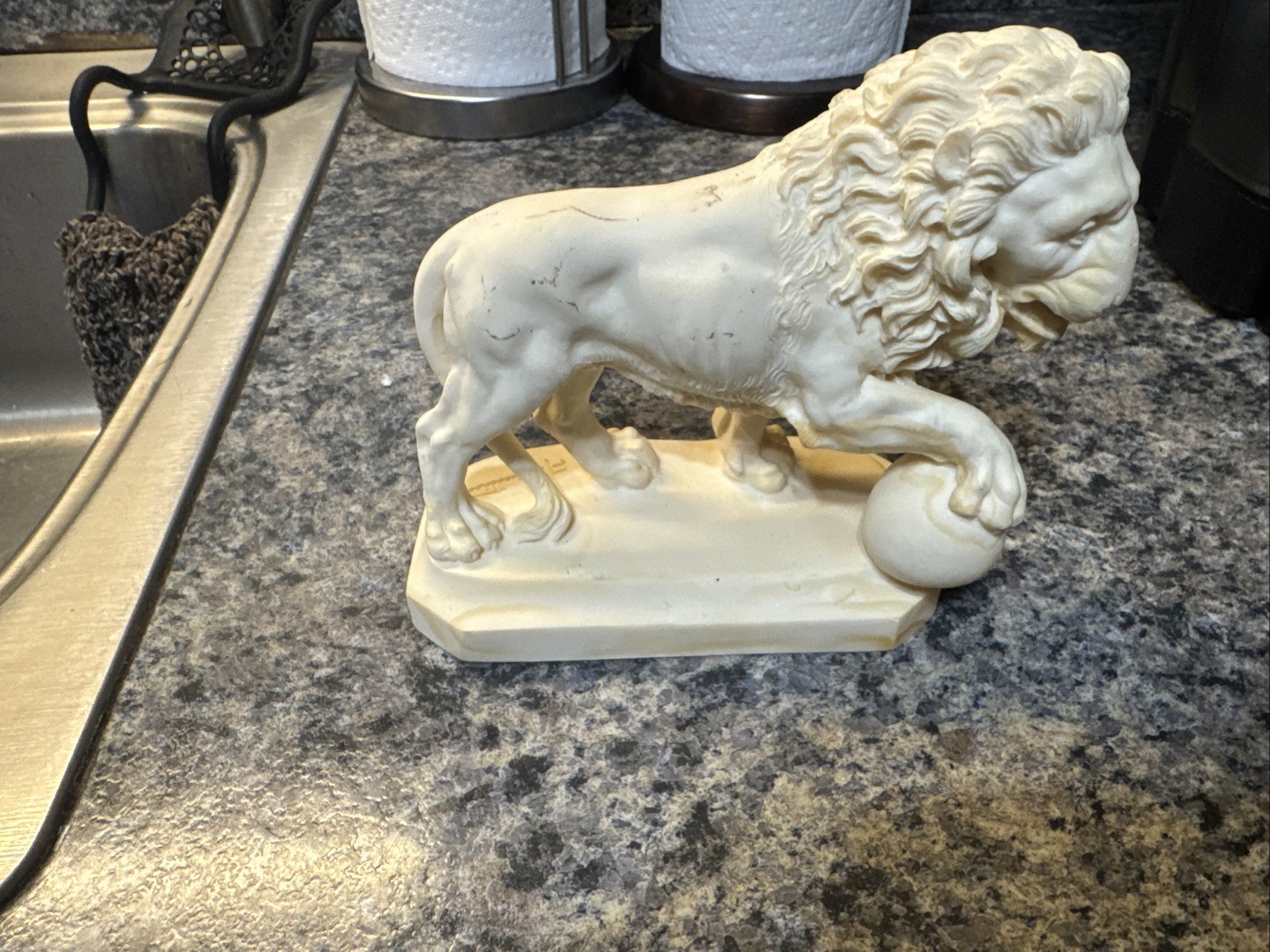 Vintage A. Santini Lion Of Florence Left Paw Resin Sculpture SIGNED