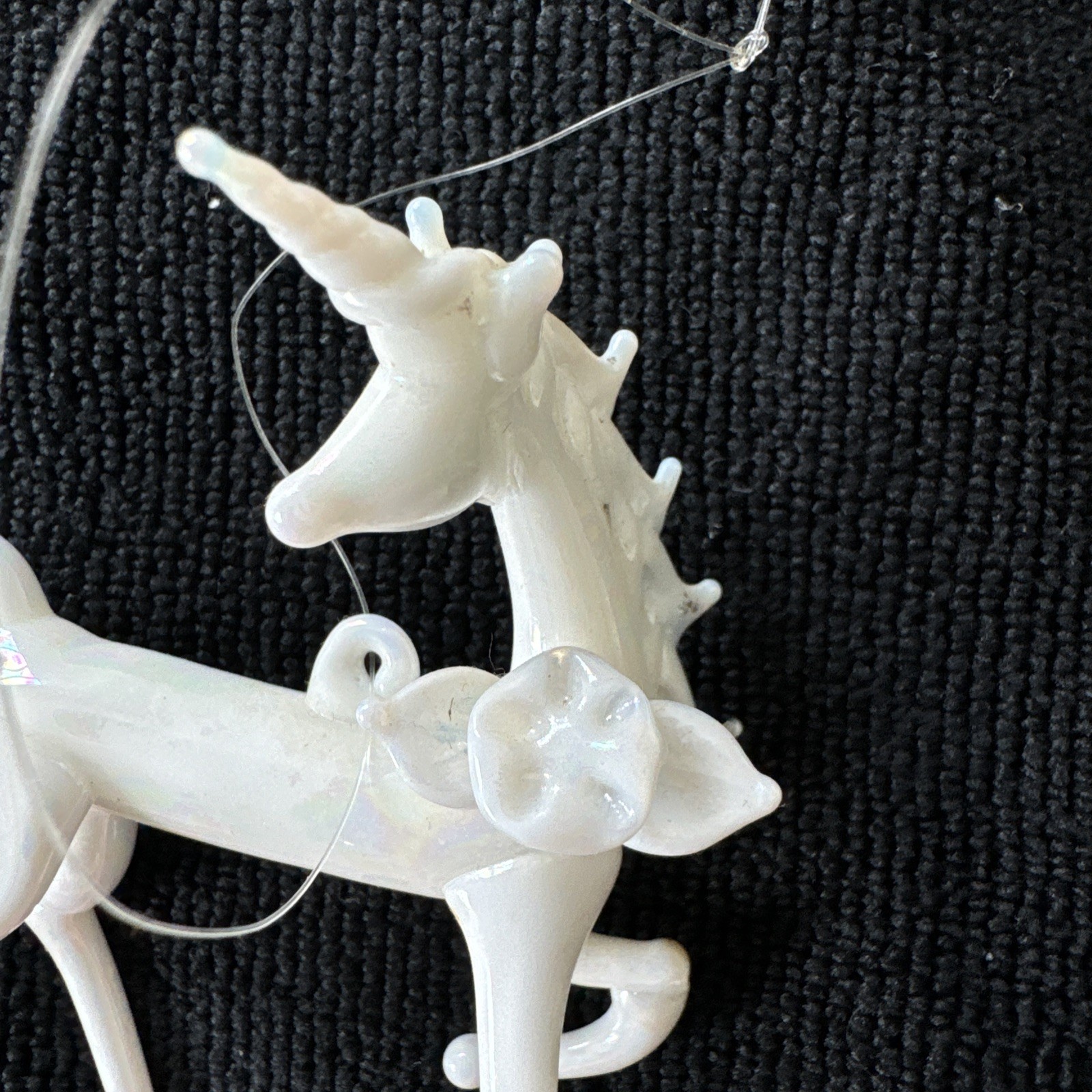 Lot Of 6 Blown Glass Unicorn Figurines/Ornaments, Pegasus Fantasy Collectibles