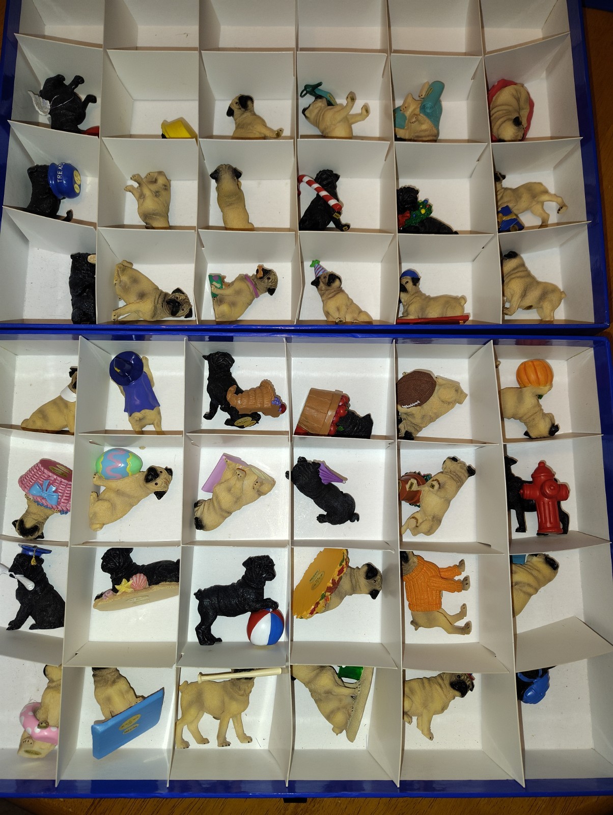 Danbury Mint Miniature Holiday PUGS Figurine Set *42 Figures* w/ Box – READ
