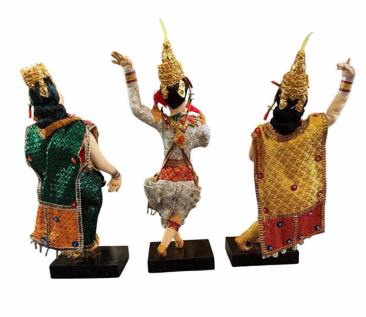 Set Of 3 K.J Dolls. Thailand Dancers Figurines 7”