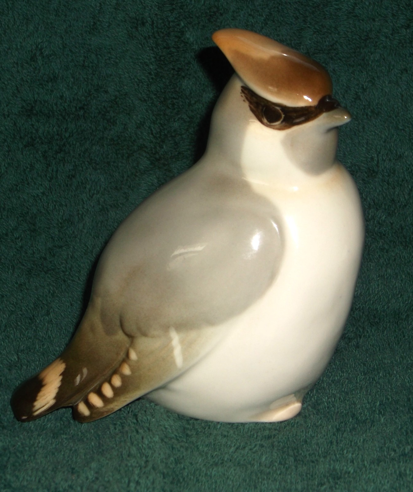 Lomonosov Russian ceramic waxwing bird figurine
