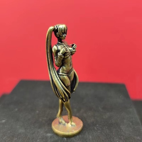 Bronze Finish Anime Style Female Mini Figurine – Sensual Art Collectible