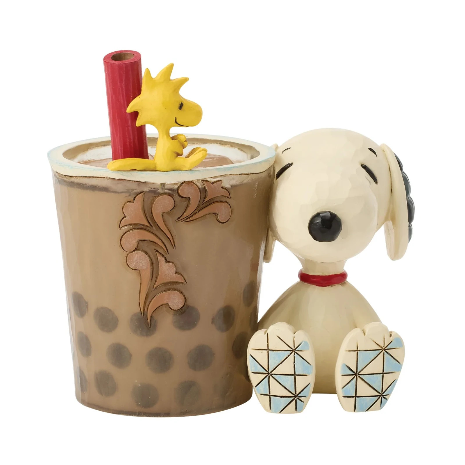 Jim Shore Peanuts SNOOPY AND WOODSTOCK BOBA-PAW-SITIVELY BOBALICIOUS 6017874 NEW