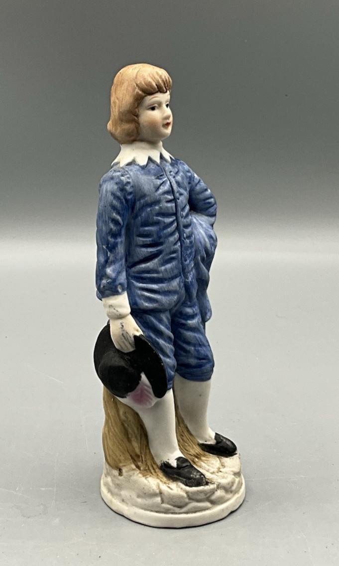 Vintage Blue Boy Figurine Hairline crack in Wrist see photos