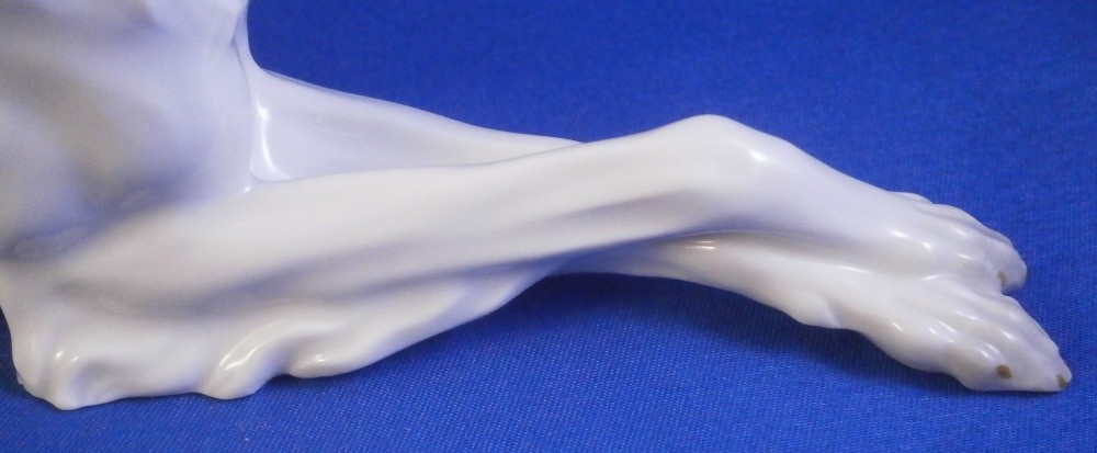 Augarten Porcelain Medium Size Painted Borzoi Dog Figurine Porzellan Hund Wien A