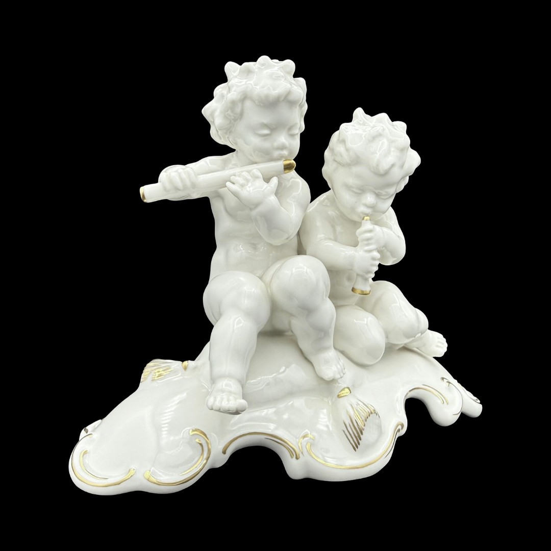 Karl Tutter Hutschenreuther Porcelain Musical Cherubs Figurine Signed Germany