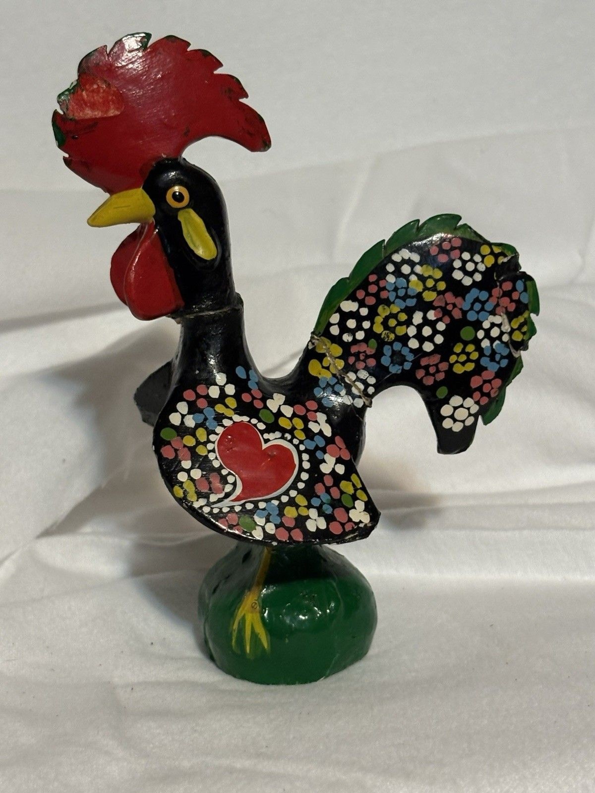 Portuguese Barcelos Rooster Figurine Colorful Statue with Traditional Design