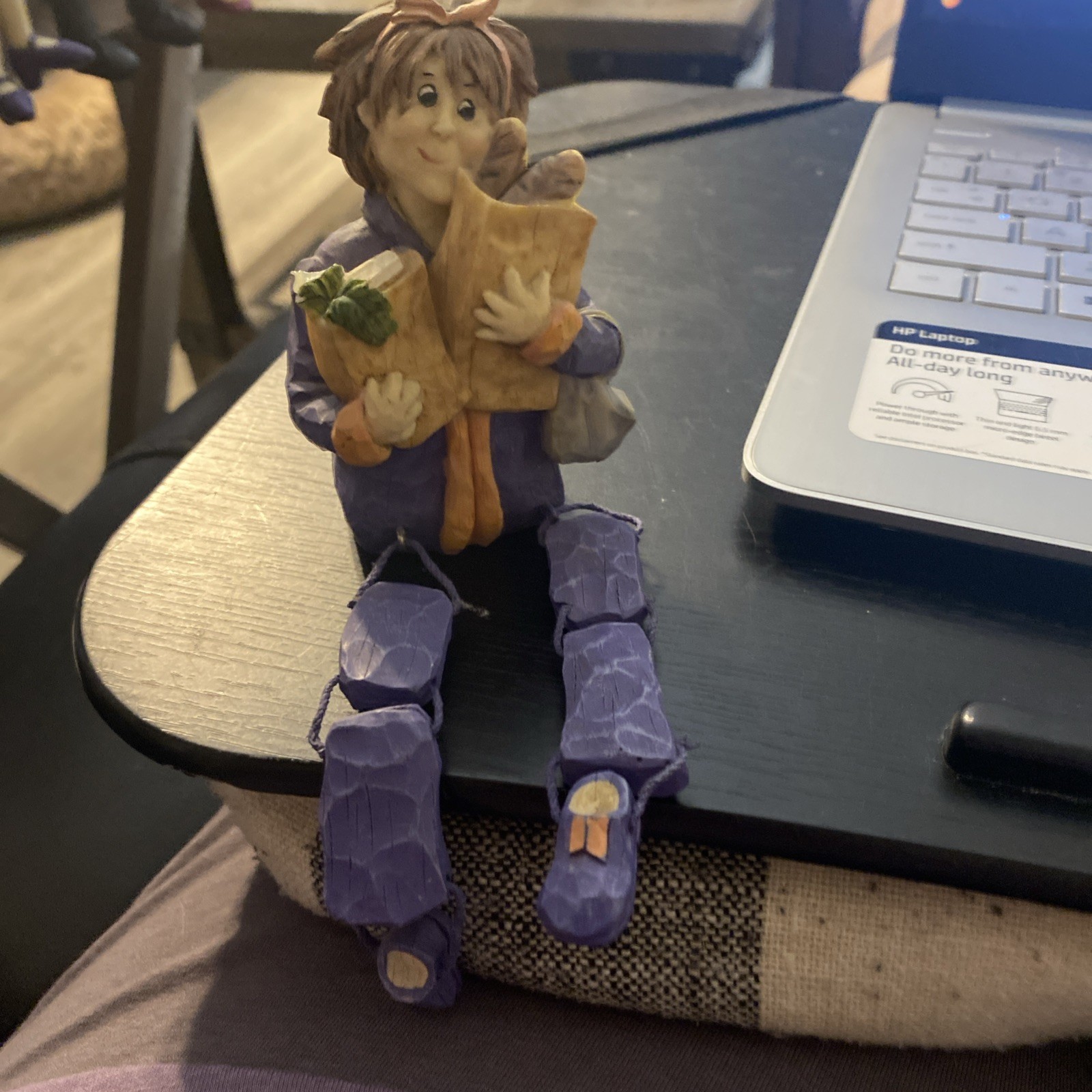 GROCERY SHOPPING LADY Woman Shelf Sitter Purple