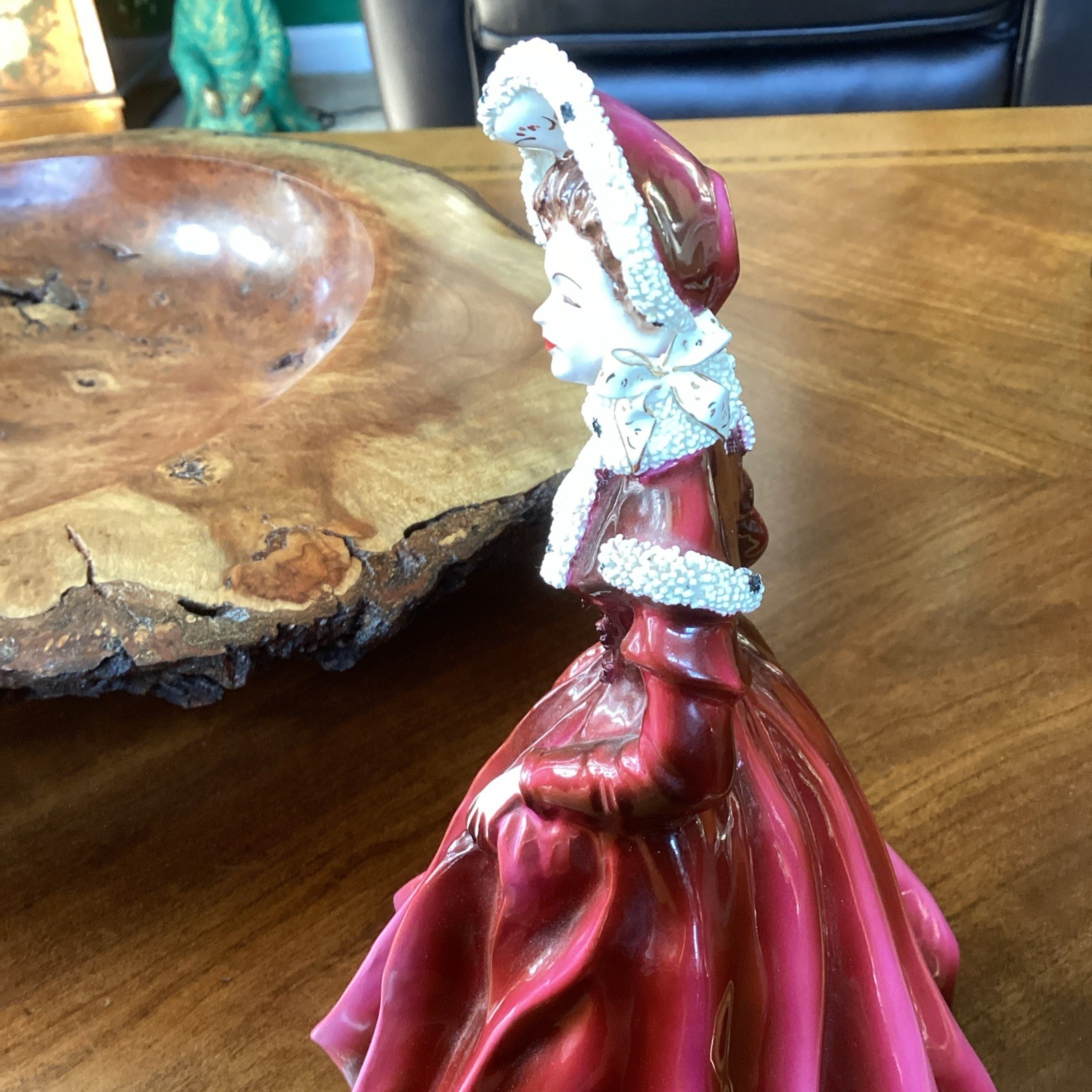 Florence Ceramics Pasadena, Dolores Figurine In Winter Garb, Elegant Lady!