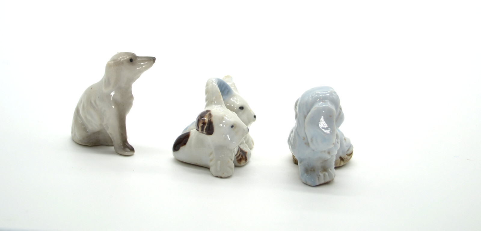 Ceramic Dogs Made in Japan 1-½”-2” Tall Set of 3 D-10