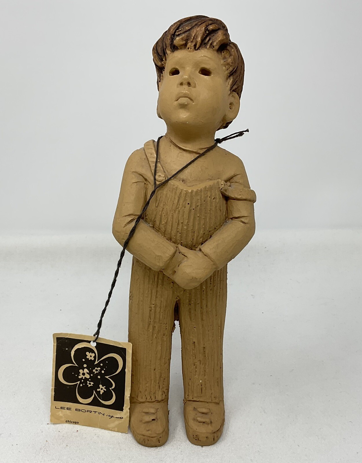 Lee Bortin Original RING BEARER Clay Sculpture 10″ Detailed Vintage