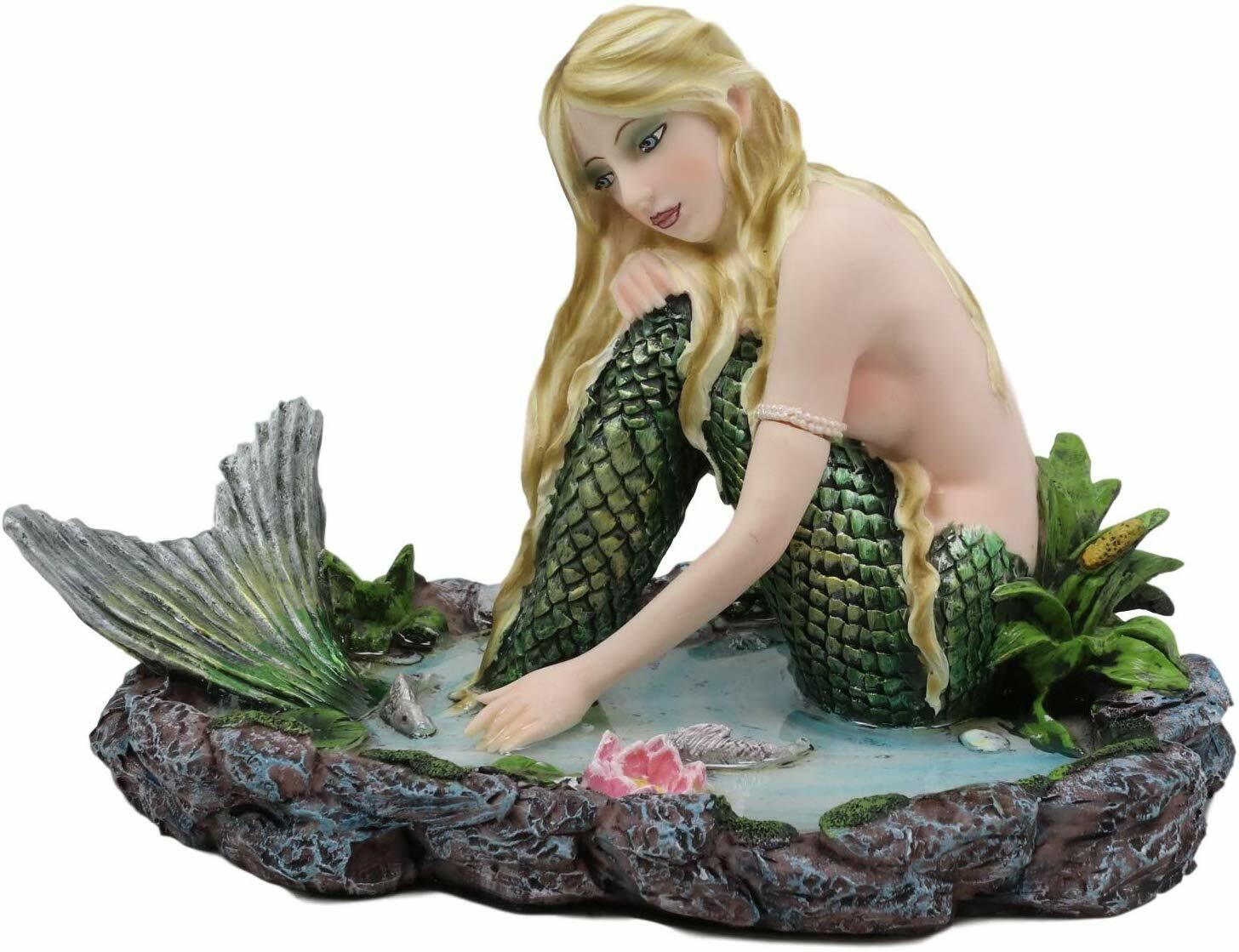 Ebros Young Maiden Mermaid by The Lagoon Statue Nautical Mermaid Figurine 7.25″W