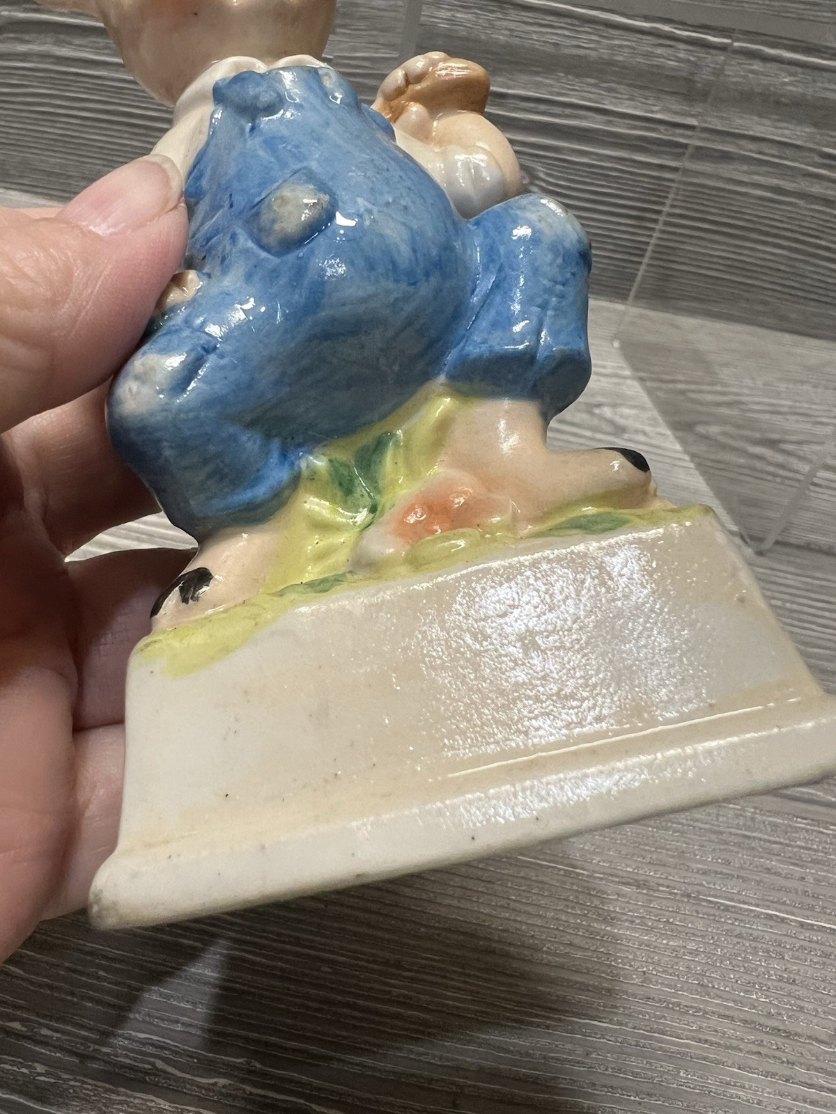 Vintage Hand Painted Ceramic Hobo Pig 5” Figurine Cute Retro Figure