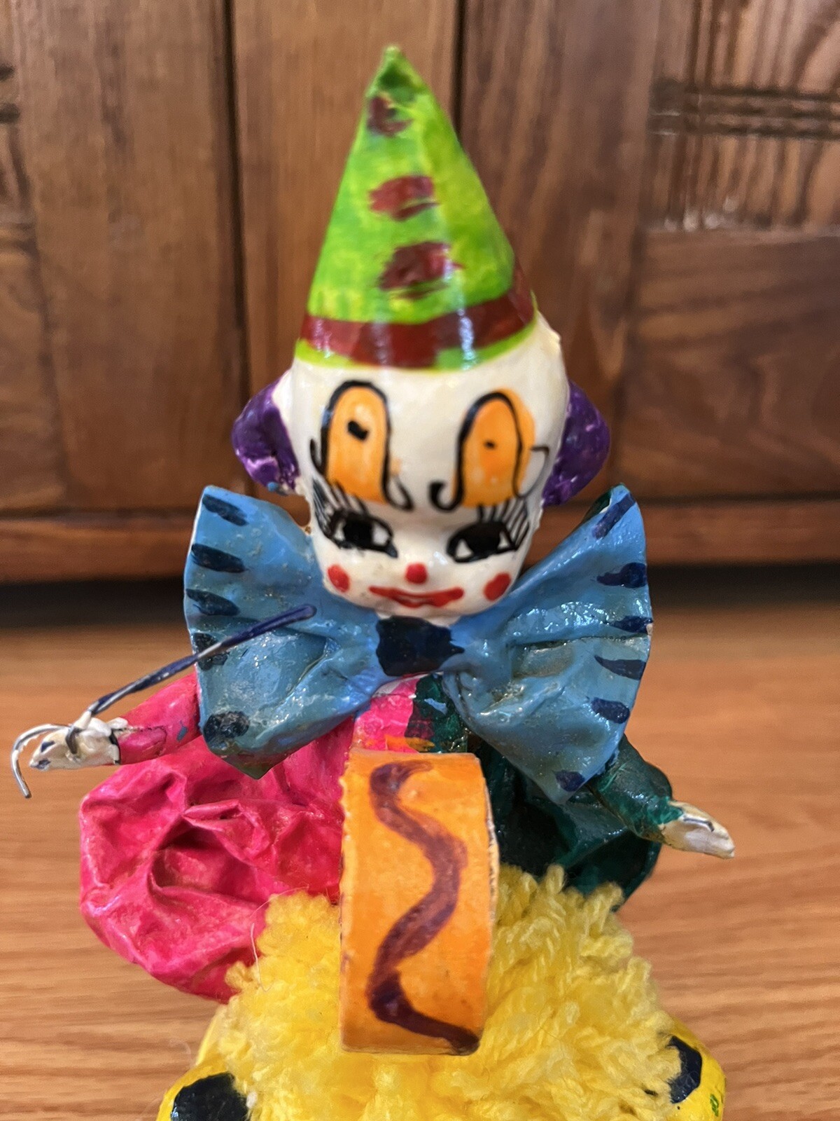 Paper/Papier Mache Clown Figurine Trinket Box