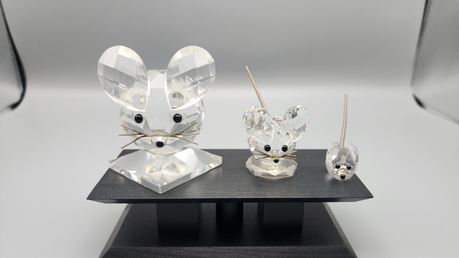 Lot of 3 SWAROVSKI Crystal Mice – Large Medium Small 7631 7655