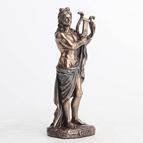 Veronese Design 6 1/4 Inch Tall Greek God Apollo Playing Lyre Cold Cast Resin