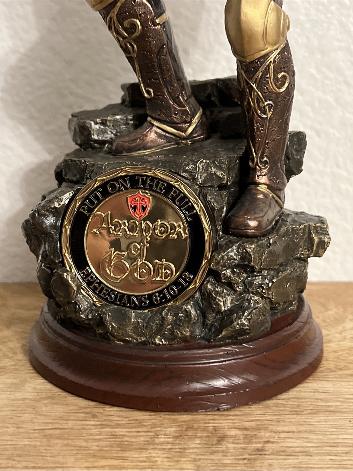 Armor Of God Bradford Exchange Cold Cast Bronze Sculpture + Challenge Coin B2967
