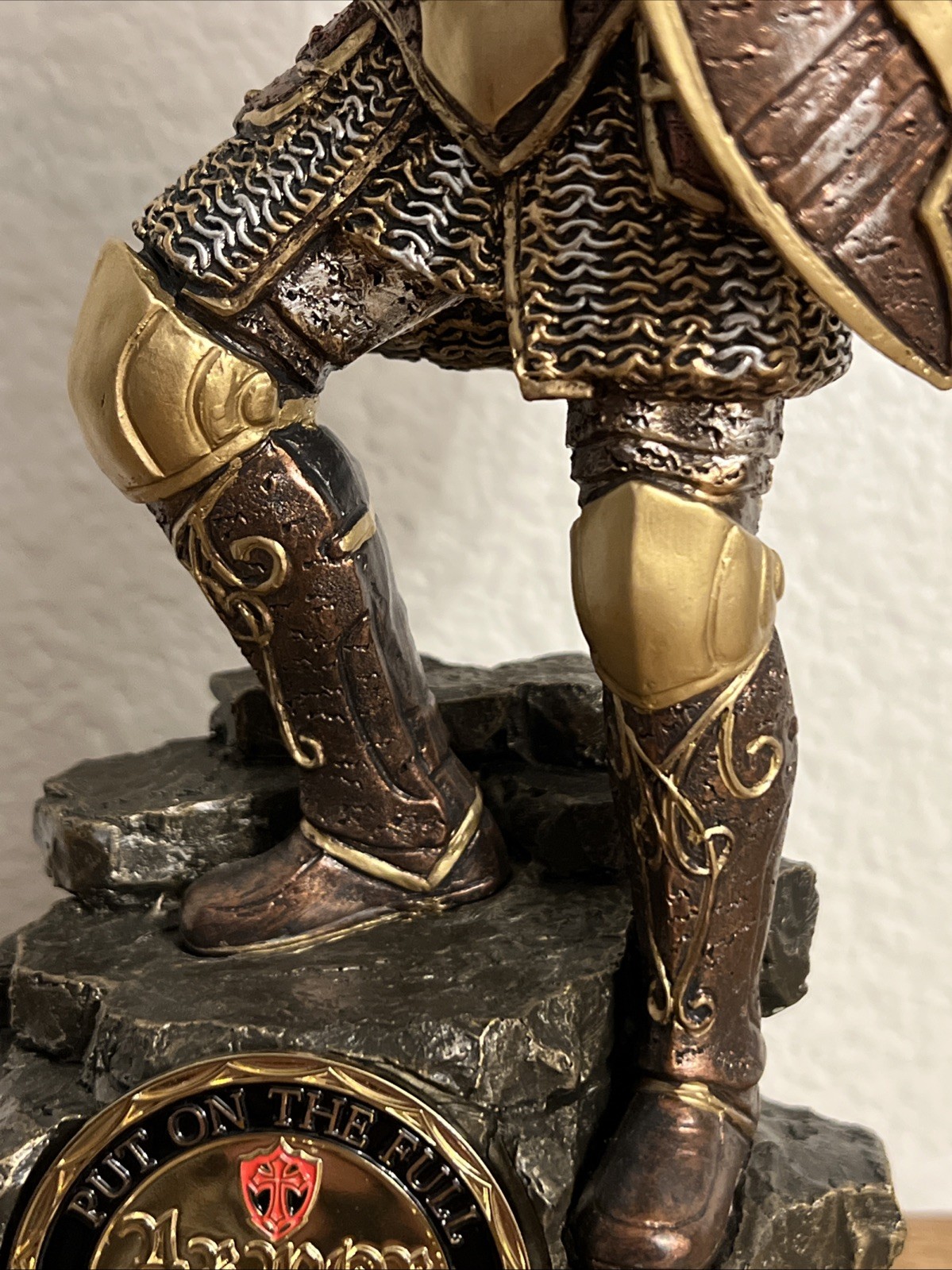 Armor Of God Bradford Exchange Cold Cast Bronze Sculpture + Challenge Coin B2967