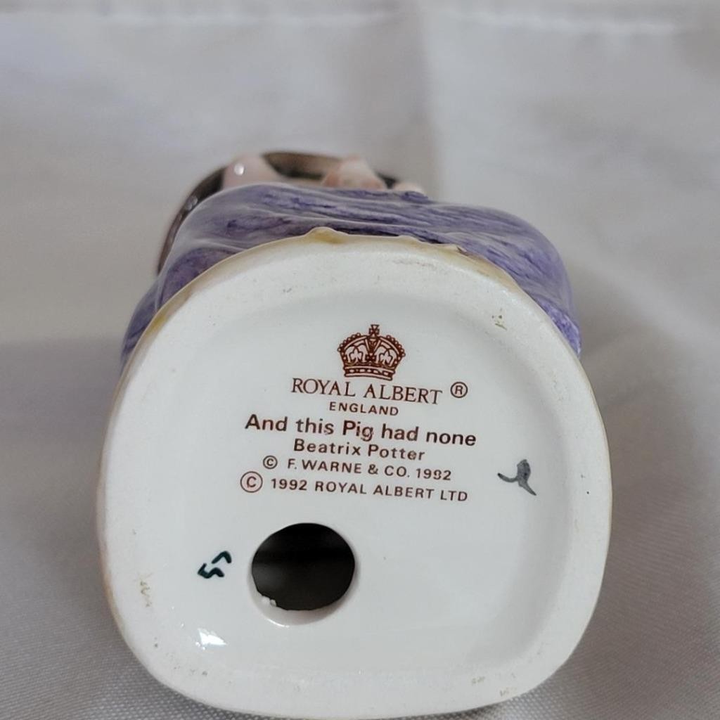 Vintage Royal Albert England Warne Beatrix Potter And This Pig Had None Figurine