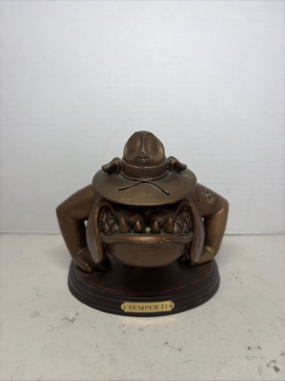 The Bradford Exchange USMC Devil Dogs Bronze Sculpture Bulldog Military 2011