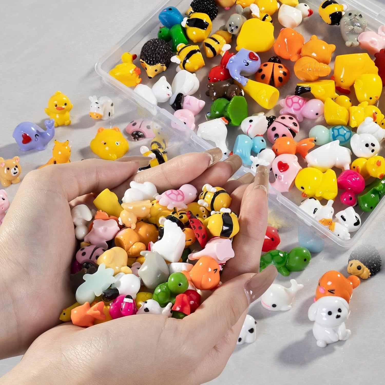 High-Quality 60pcs Solid Color Animal Figurines for Creative Displays