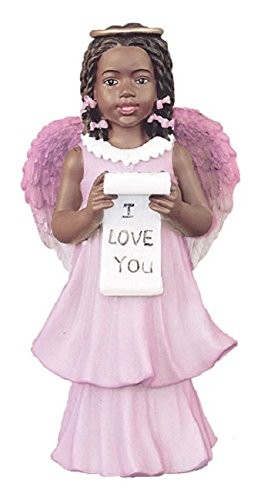 Ebony Treasures Cherubs I Love You Angel Purple Jade Pink 6 inch inches Charm
