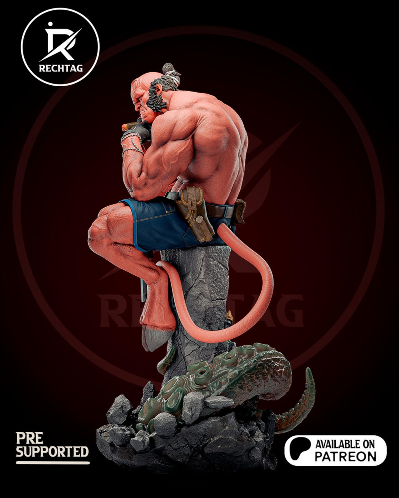 Hellboy | 3D Printed Sculpture | Unpainted 1:8