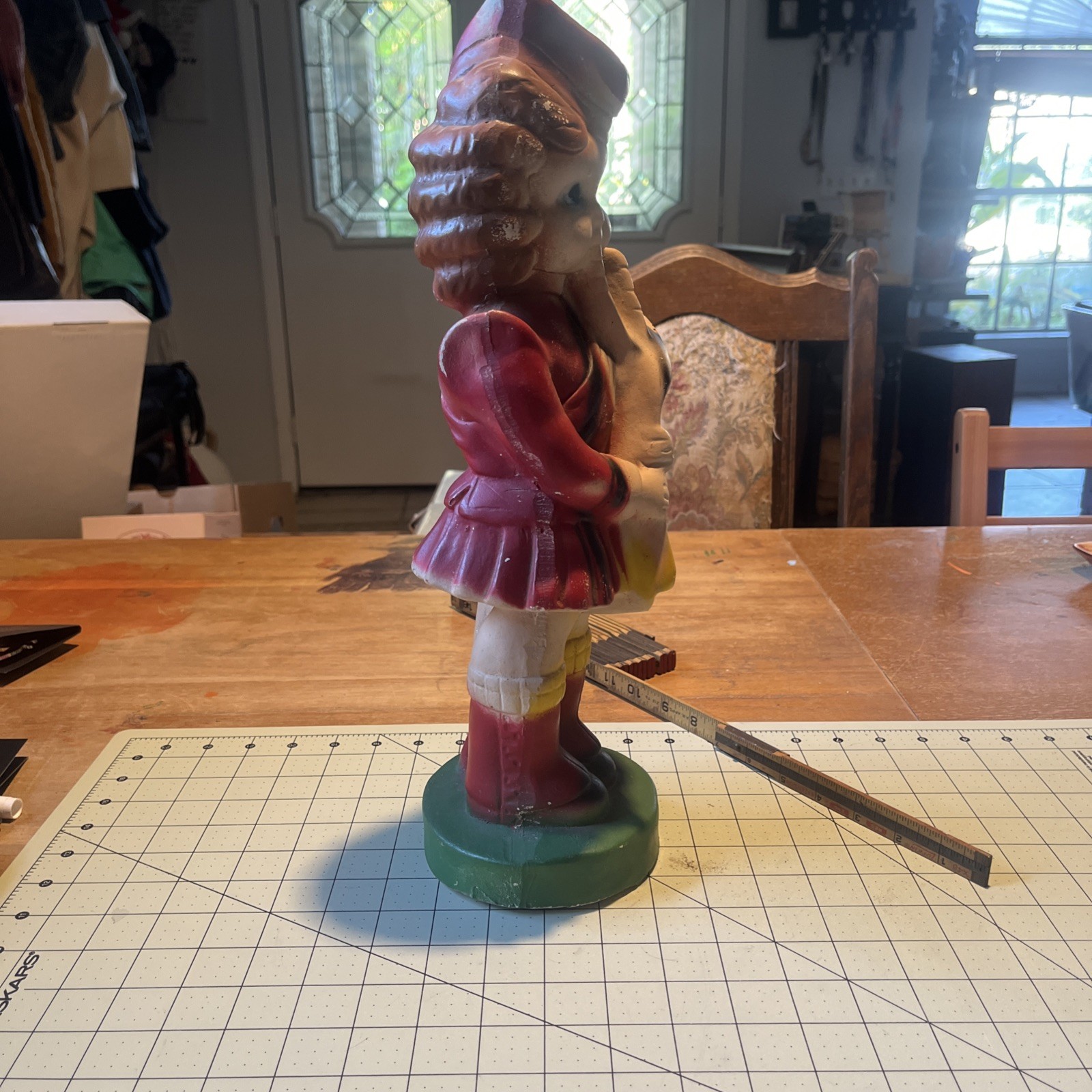 1940s Carnival Chalkware Figurine Scottish Bagpipe Girl Circus Prize Vintage