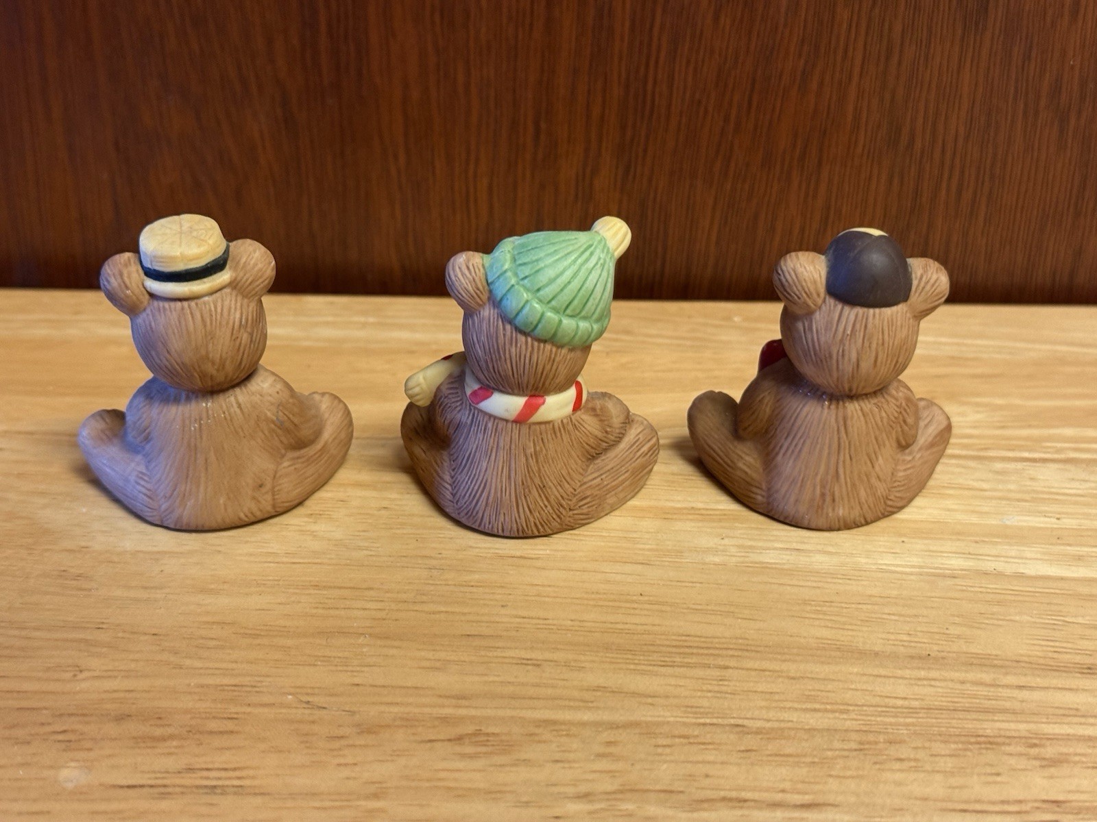 Vintage HOMCO Bear Holiday Christmas Figurines #1413 Set of 3