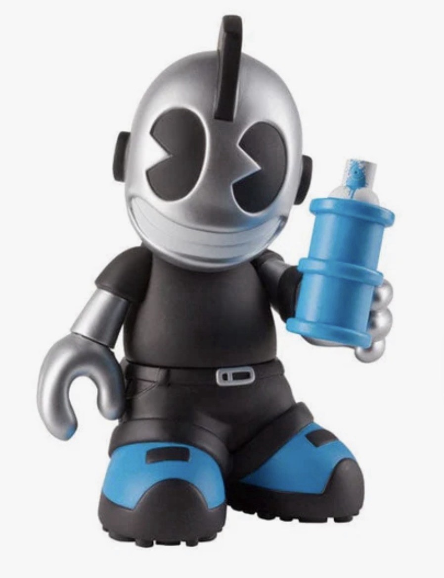 2011 Kidrobot KidRoyale 7 inch Vinyl Figurine Blue/Black Matte Unopened Box