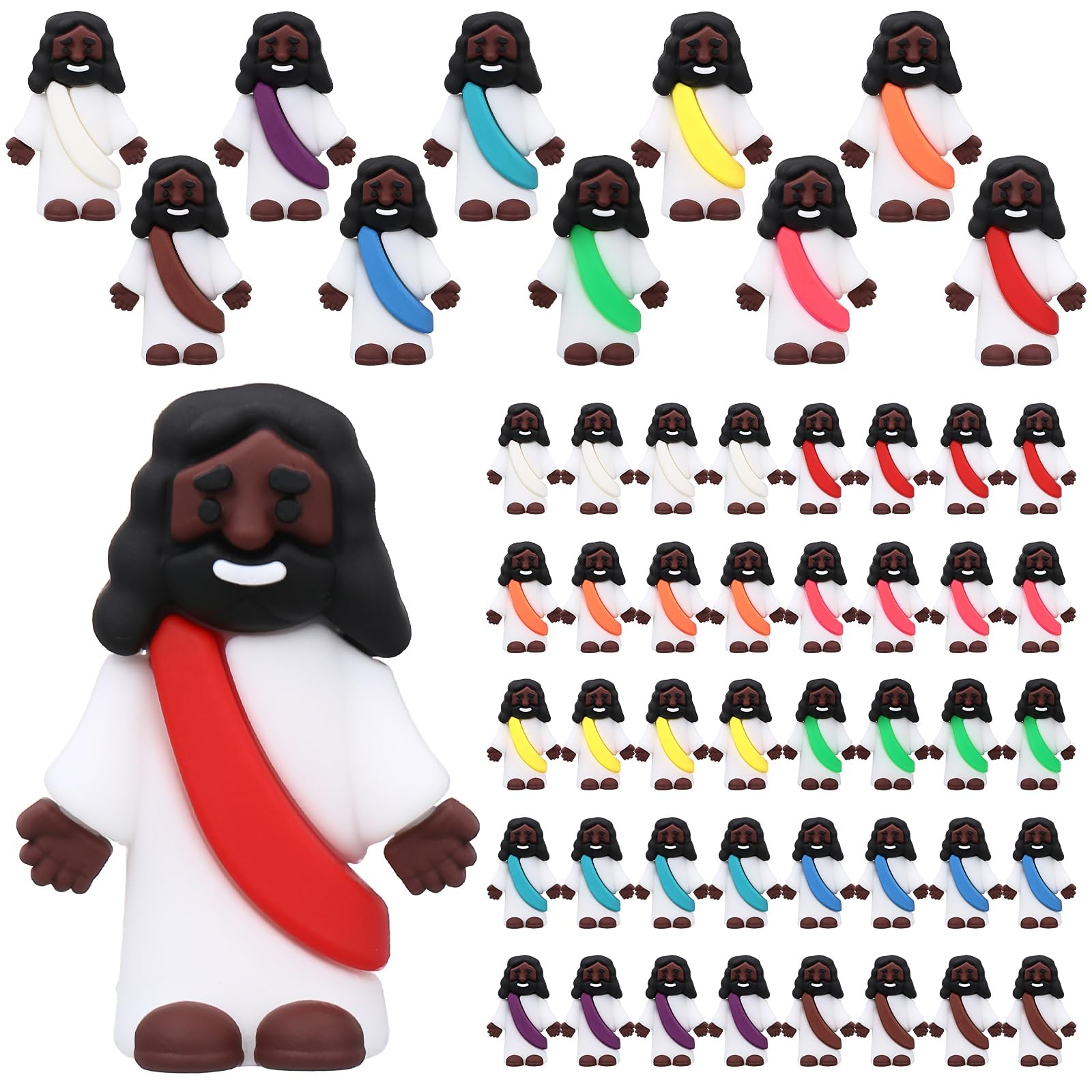50 Pcs Mini Black Jesus Toys Black Jesus Figurine Religious Gifts Little Figu
