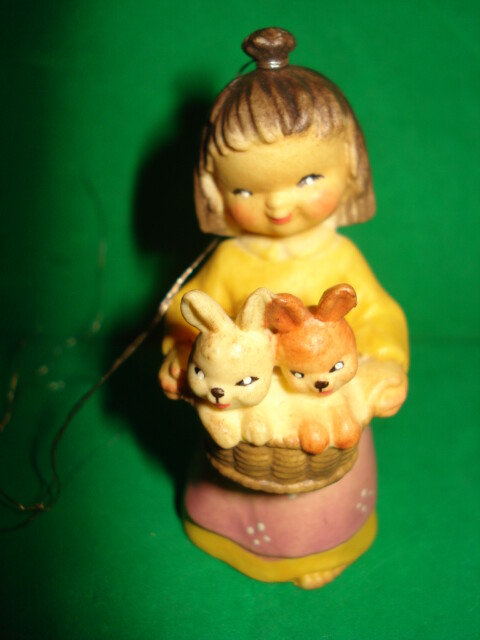 Anri Basket of Joy Bunnies 1986 Figurine Easter