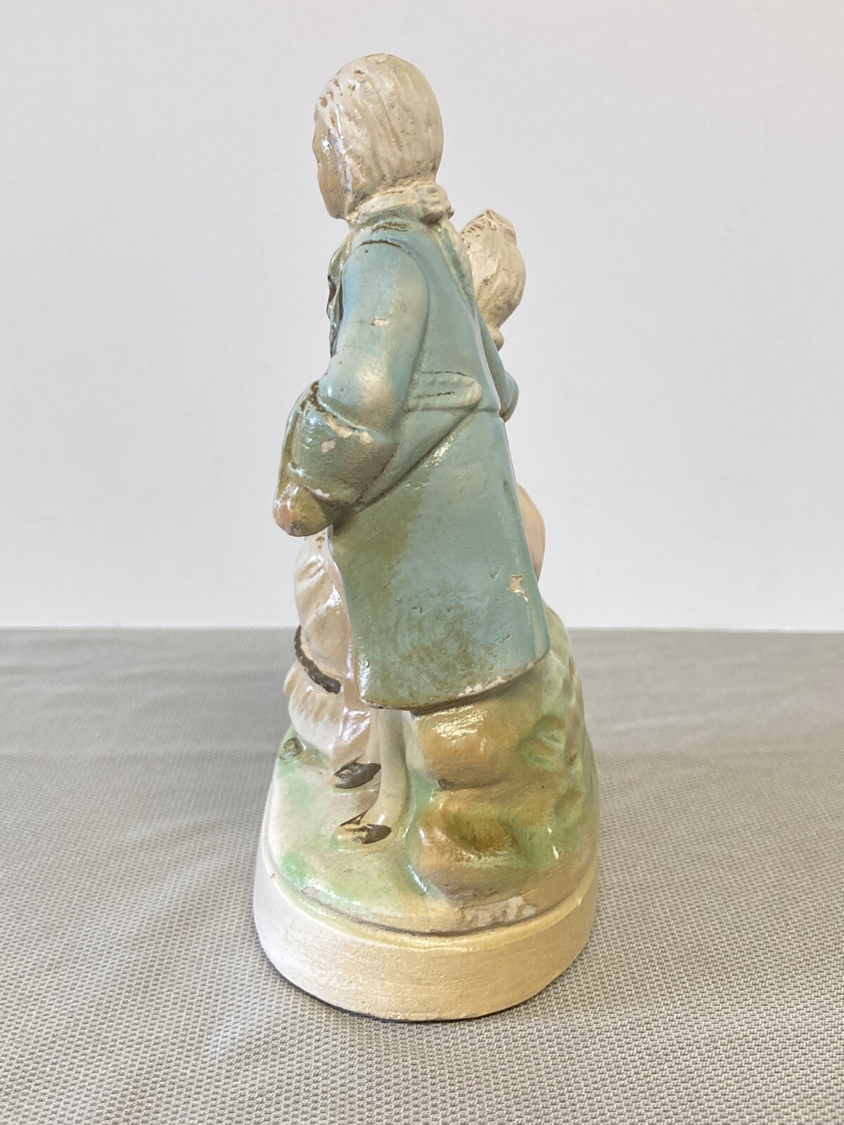 Vtg Romantic Victorian Couple Hand Painted Chalkware Plaster Figurine Statue 5″