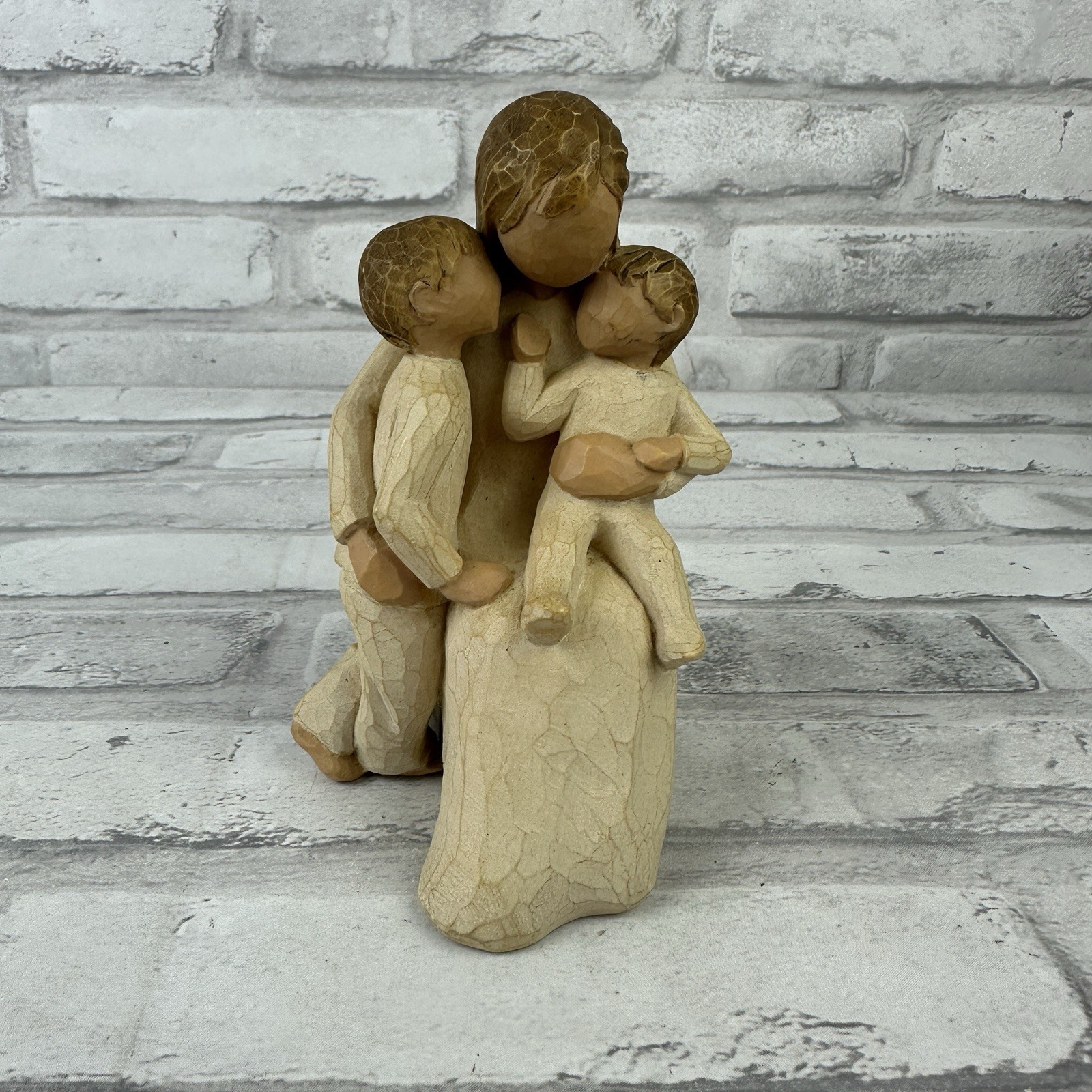 Willow Tree Quietly DEMDACO 2002 Susan Lordi Mom Holding Two Boys