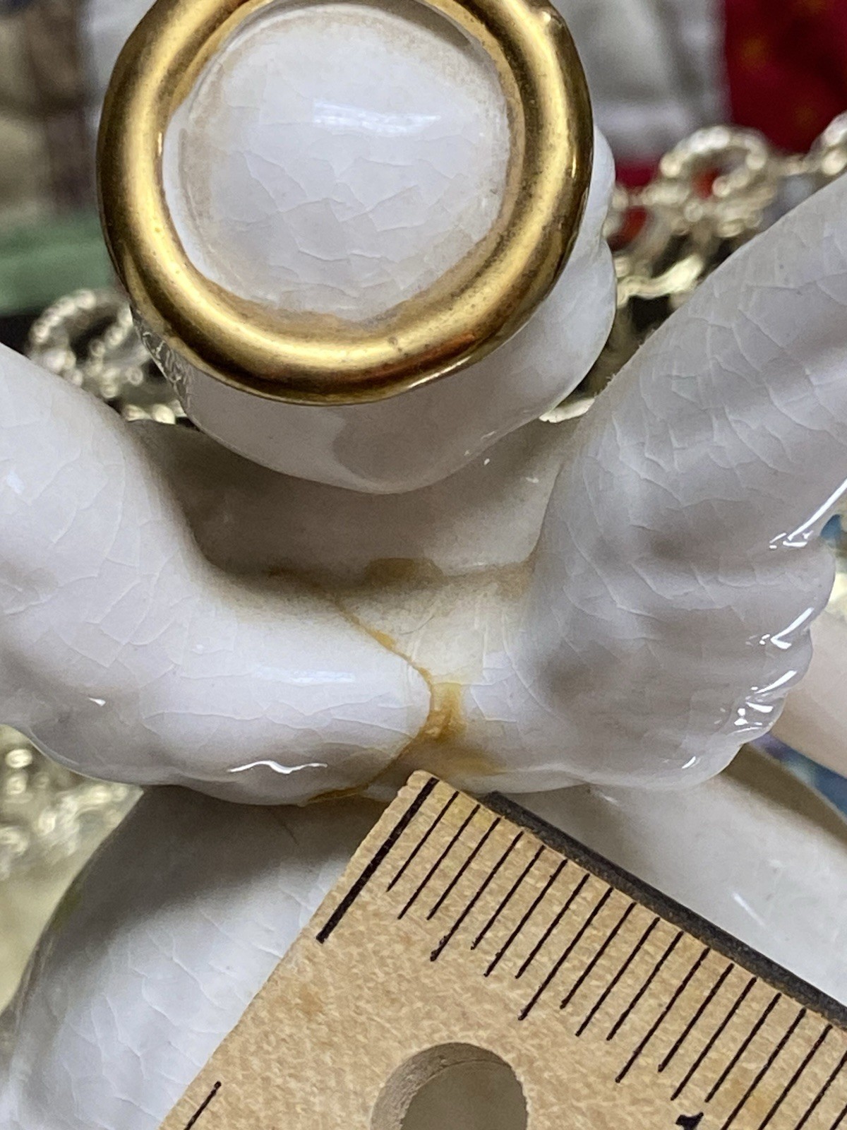 Vintage SR Japan June Birthday Girl Angel Pearl Health Figurine