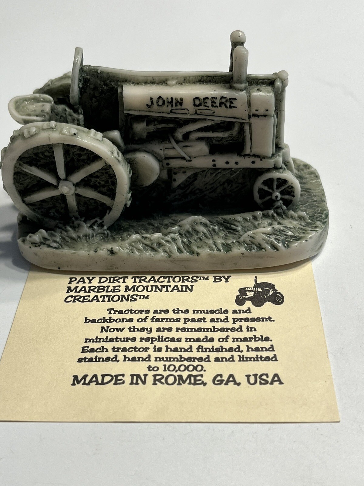 Georgia Marble John Deere Carved Tractor Figurine Ltd Ed