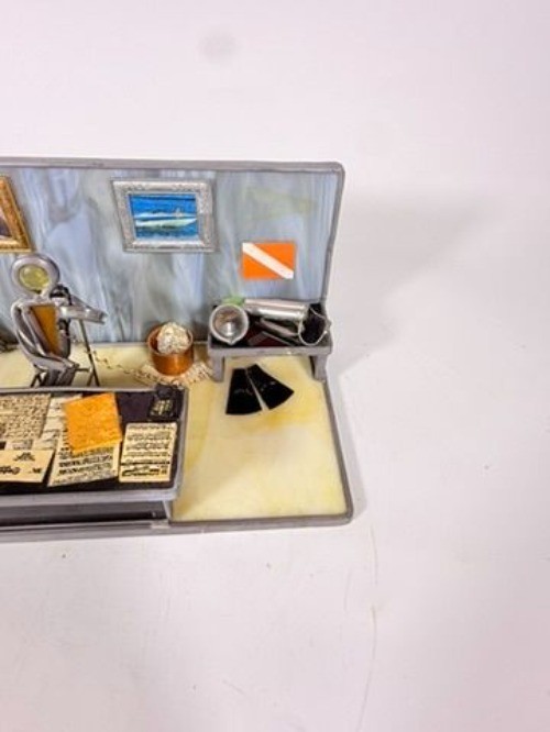 Cartoon Stained Glass Art Sculpture Vintage Desk Wall Street Carl Goeller Handma