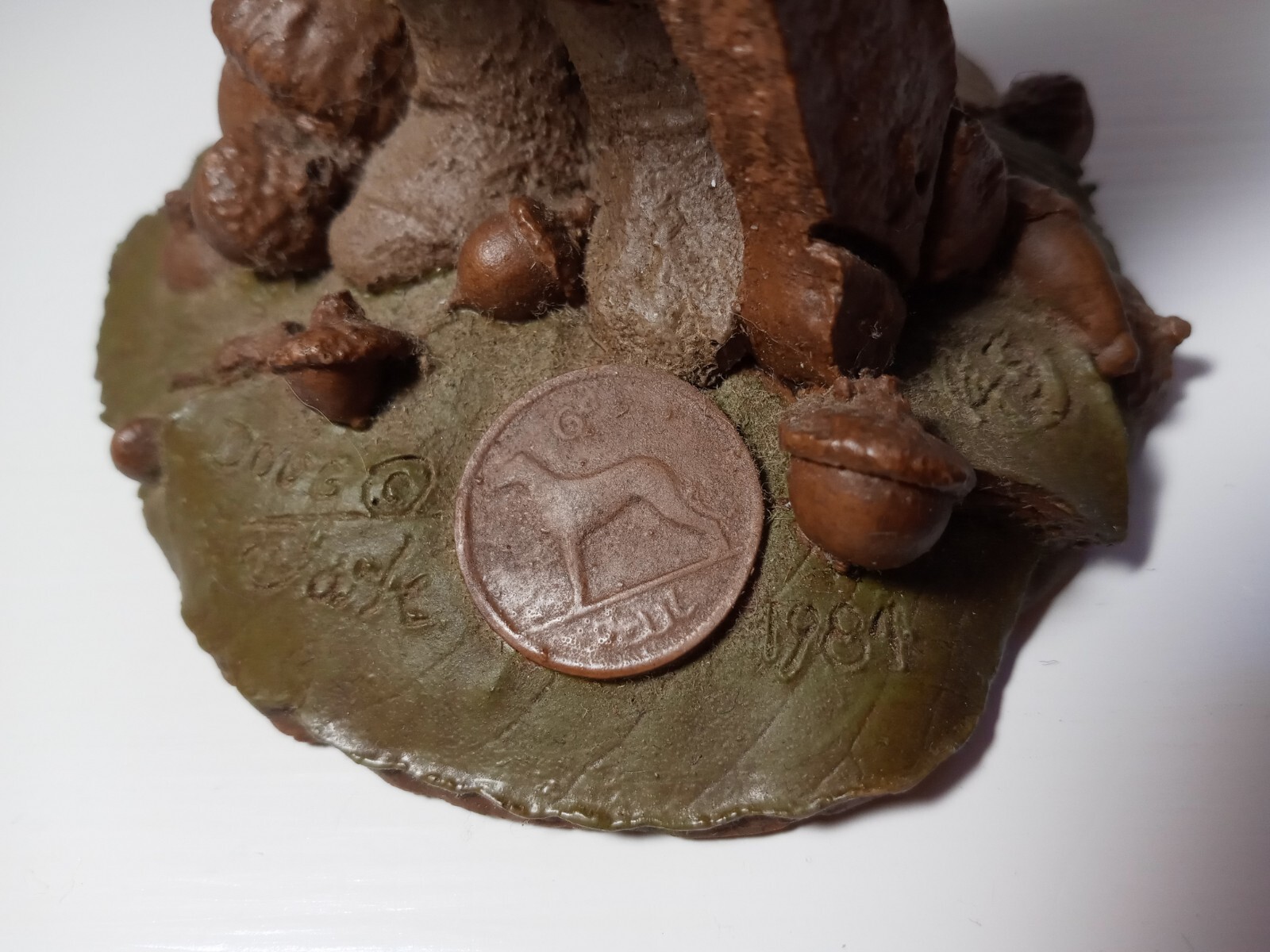 Tom Clark Gnome Named Doug with Dog Bone # 1045 Approx. 5 1/2 Inches Tall