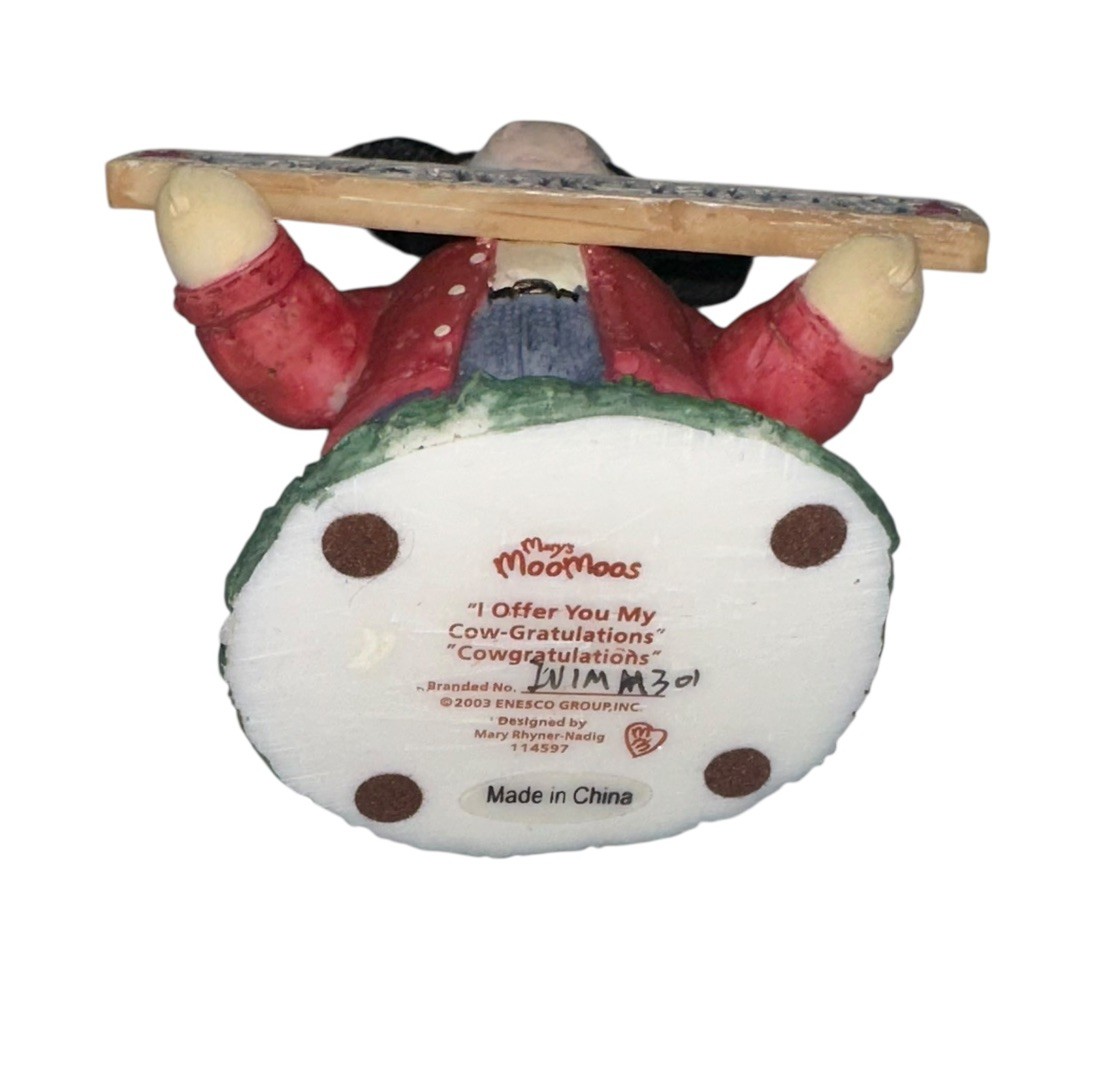 Mary’s Moo Moos 114597 I Offer You My Cow Gratulations Boy Cow With Sign