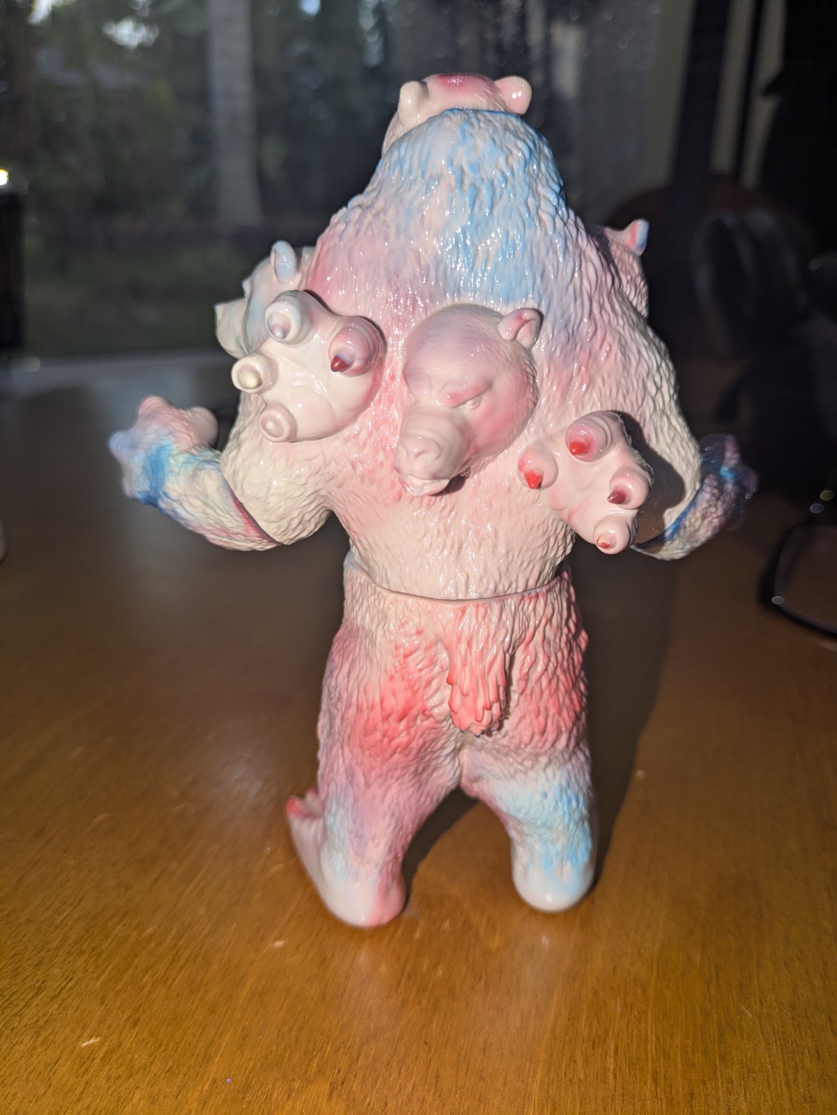 Unbox Industries Bear God The Last Zectron Sofubi Kaiju Marbled Red Blue White
