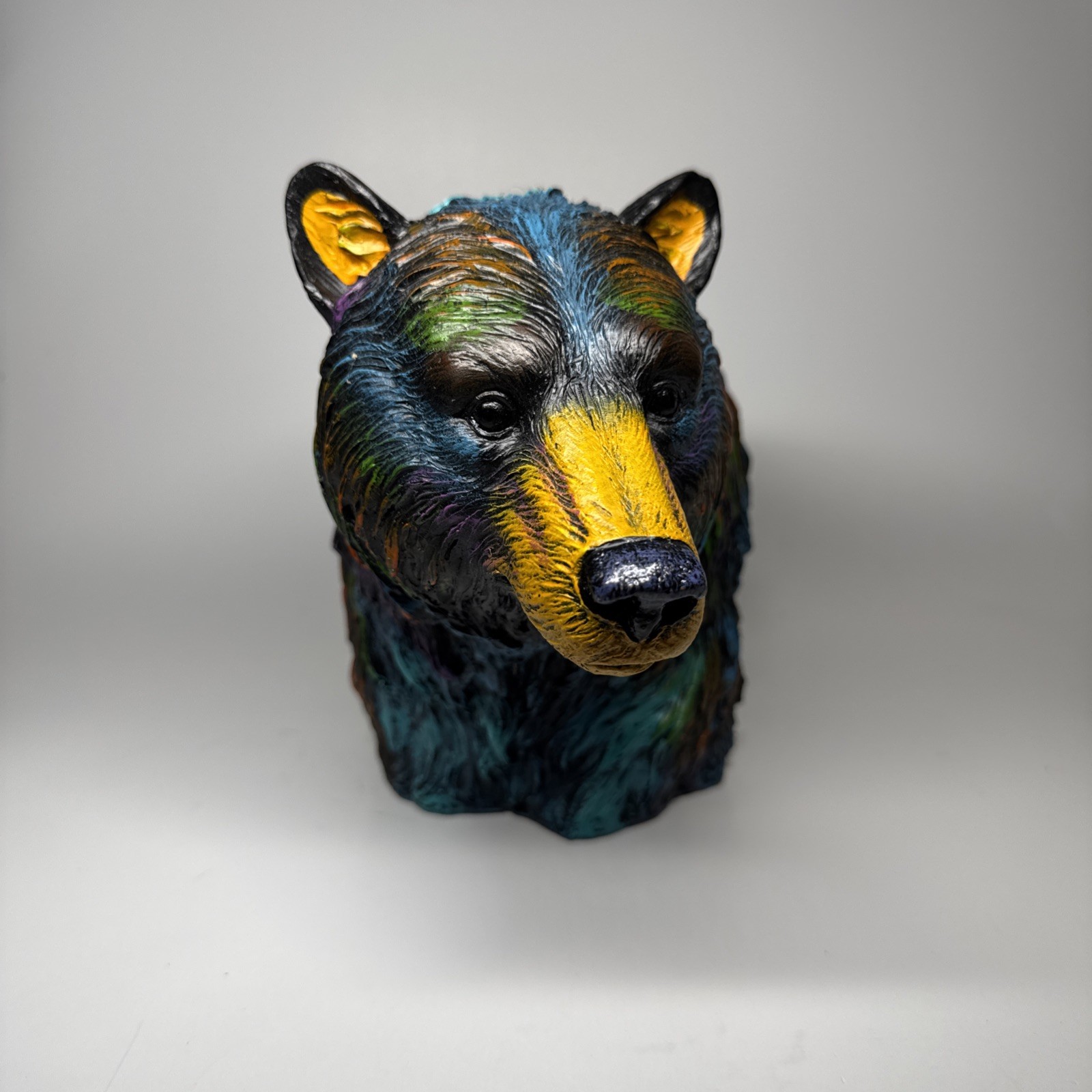 Ebros Gift Wild & Free Colorful North American Brown Bear Bust Figurine 7″H