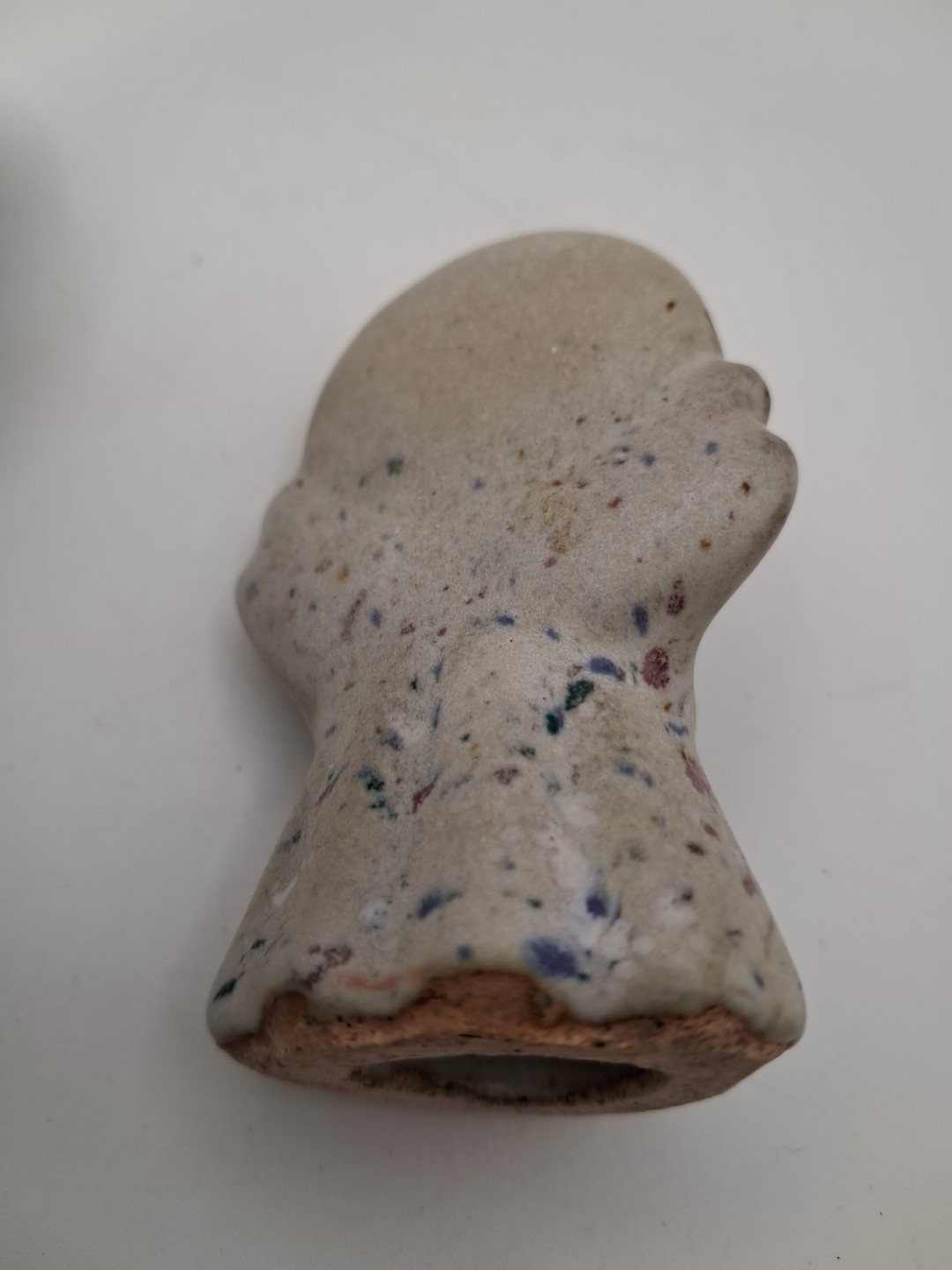 Vtg MCM Style Speckled Glazed Pottery Stone Angel Figurines Italian Spanish?