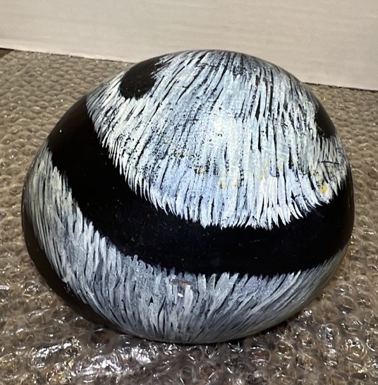 Vintage Panda Bear Hand Painted Rock Art Artist Signed 5.5” Door Stop 5 lbs +