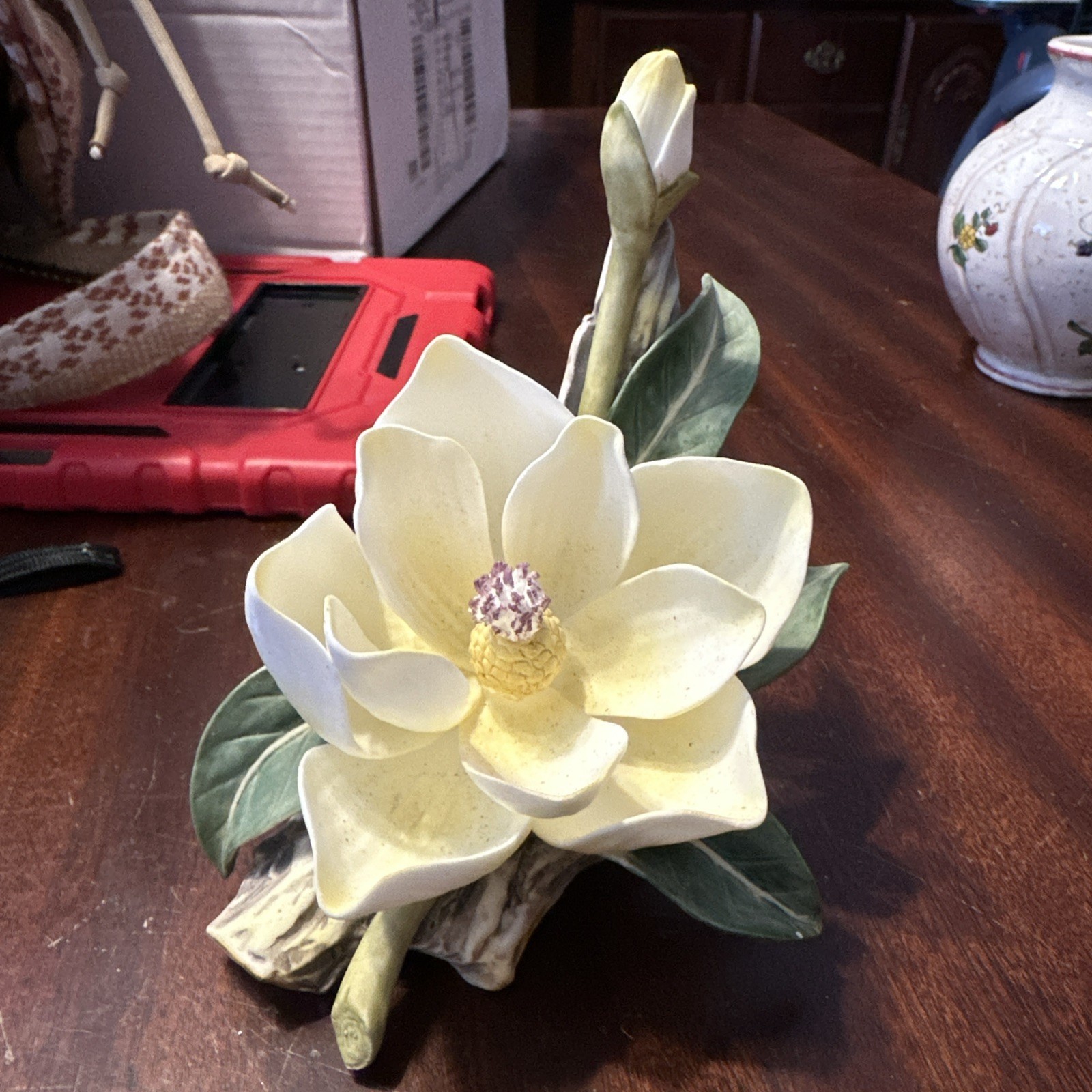 Beautiful Lefton Royal Dover Bone China Pale Yellow Orchid Figurine 5.5 In
