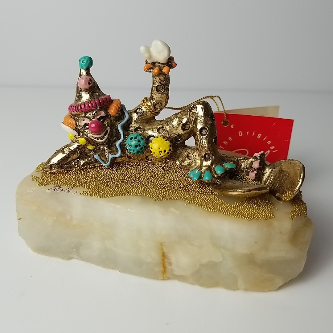 Ron Lee Signed 1987 Pinky Lying Down 24K Plated Onyx Original Ron Lee Collection