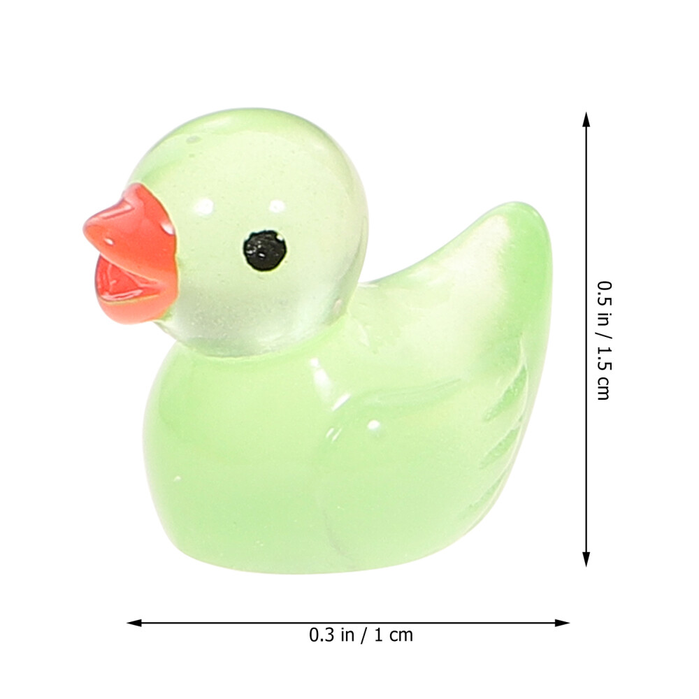 50pcs Miniature Duck Decor Luminous Miniature Garden Ornaments Figure Layout